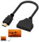Adaptateur Double HDMI, Prise HDMI Double, Dédoubleur HD MI, Switch HD MI 1 Entrée 2 Sorties, Repartiteur HDM I, Splitter HD MI, Commutateur H DMI 2 Ecrans,Ne Supporte pas L'utilisation Simultanée