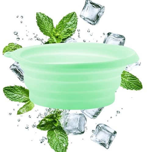 Tazón de baño de hielo, de silicona reutilizable, zambullón de frío plegable para tazones, refrescante terapia con resfriados con fácil almacenamiento, tratamiento facial para el cuidado de la pi