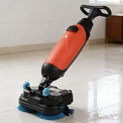 ZXSYYDS Pulidora y pulidora de Pisos Multifuncional, fregadora de Pisos Comercial, minimáquina para Pisos, fregadora-Secadora Manual, rotación de 360°, autopropulsada, Limpieza eficiente Red