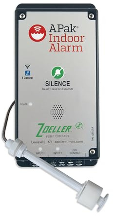 Zoeller APak Z-Control Indoor Alarm System w/Reed Sensor – High-Water Audible & Visual Alert for Basement Sump Pits, Pump Chambers & Holding Tanks – 115V with Battery Backup & Smart Alerts