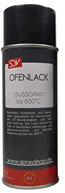 SDV Chemie Ofenlack Spray gussgrau matt bis 600°C 12x 400ml Ofenlack Kaminofenlack Thermolack