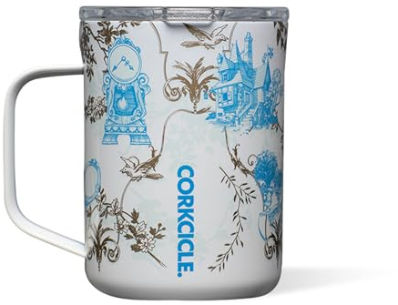 Corkcicle Classic Coffee Mug - Triple Insulated Stainless Steel for Travel - Shatter-Proof Lid - Keeps Drink Hot Over 3 Hours - Holiday Mug Gift - Great for Gifting Warmth - 16 oz - Princess Belle