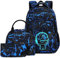 LEDAOU Schulrucksack Junge Teenager Kinder Juvenile Mädchen Daypack Mädchen Freizeitrucksack Backpack(Sketch Blau)
