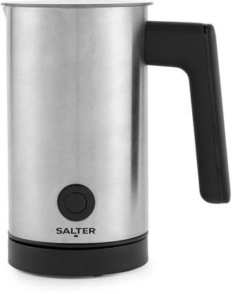 Salter EK6328 Electric 4 in 1 Milk Frother – Stainless Steel Milk Steamer, Milk Foamer, 150ml Frothing/300ml Heating Capacity, Warm and Cold Drinks, Coffee, Hot Chocolate, Latte, Non-Stick, 500W