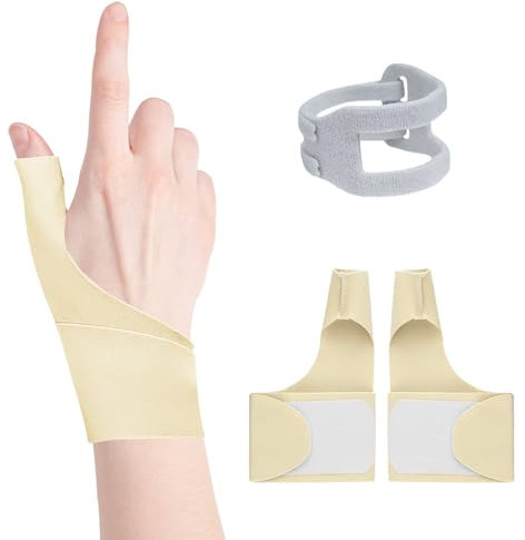 Cinsersr 2pcs Daumenbandage Rechts,Daumenbandage Links,Verstellbar Daumenschiene Rechts,Daumensattelgelenk Bandage,Weich,für Leichte Arthritis Schmerzlinderung Protektor(Hautfarbe)