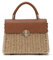 EVEOUT Sac Bandoulière en Paille pour Femmes Vintage Sac Panier en Rotin Sac de Plage d'été Sac à Main Tissé pour Vacances Voyages(Marron)