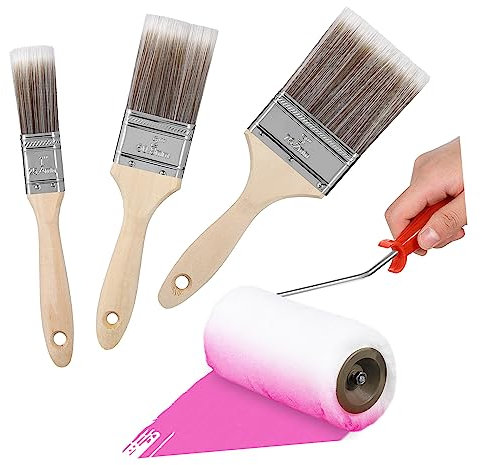 Angoily Art Paint Brushes Handle Paint Brushes Roller for Oil Watercolor Decorating
