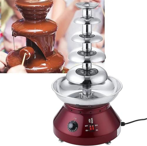5 NivåEr ChokladfontäN Maskin, Temperaturjustering, Choklad Diy Vattenfallsfondue, FöR Restaurangbuffé