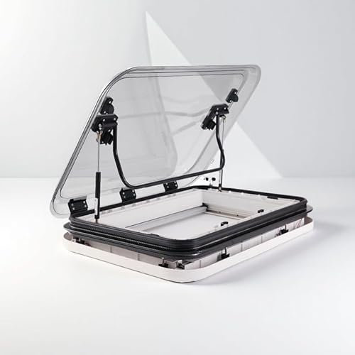 Lucernario a LED per camper, roulotte, finestrino da tetto, botola di ventilazione sul tetto con luce a LED, botola di ventilazione sul tetto, copertura in acrilico cavo a doppio strato,500x500mm