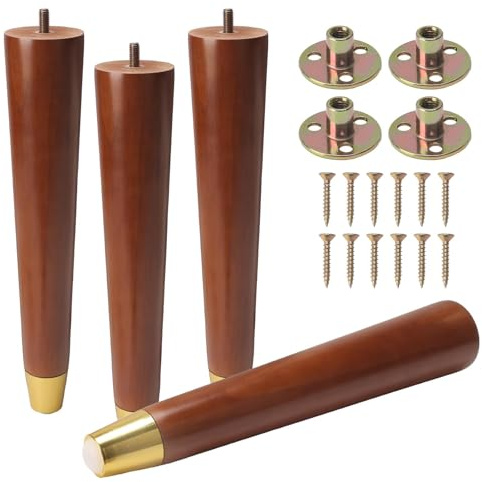 COEWUR Wooden Furniture Legs 30cm, Pack of 4 Sofa Table Chair Leg Screw In