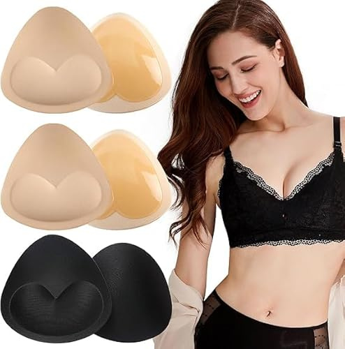 3 Paires Coussinets Soutien-Gorge, Inserts de Soutien-Gorge Push-up Adhésifs Coussin Soutien Gorge pour Sports de Bikini