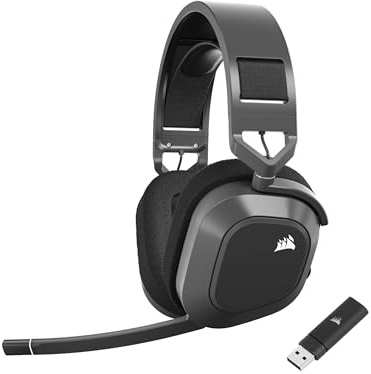 Corsair HS80 MAX Wireless Xbox Gaming Headset with Bluetooth – Dolby Atmos – Broadcast Quality Microphone – iCUE Compatible – Xbox, PC, Mac, Mobile – Steel Grey