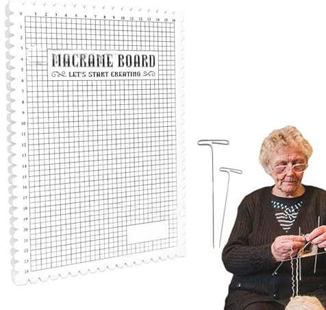 Generico Tabla y broches para macramé, 10,43 x 7,28 x 0,59 pulgadas Tabla para macramé hecha a mano con pasadores en forma de T tablas para hacer pulseras para la creación de pulseras trenzadas