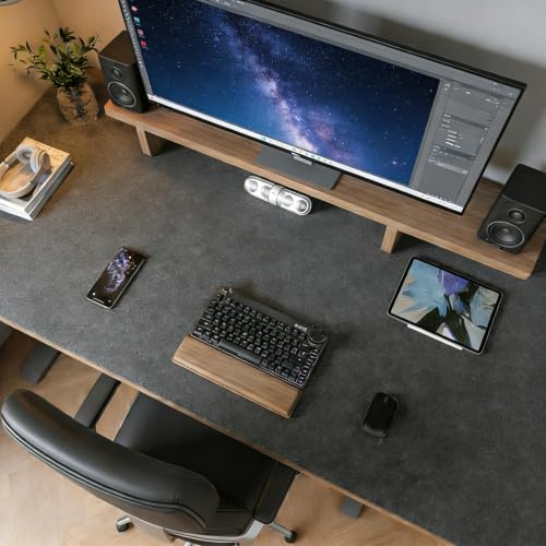 Skrivbordsunderlägg filt 120 x 60 cm svart halkfri skrivbordsmatta kontor