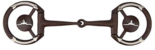 PLKYZMCDK Morso Western Antico da Masticare per Cavallo con Inserto in Rame, Anello Allentato equestre, bavaglio Completo sulla guancia, Filetto ad Anello a D, bocchino per Cavallo in