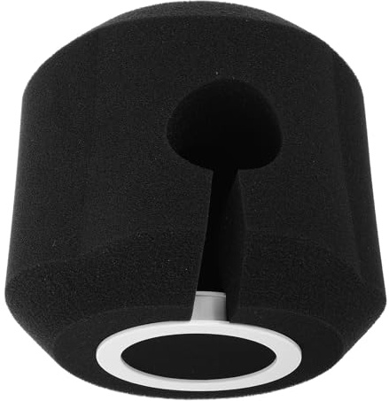 OFFIGAM Filtro Antiviento para Micrófono Pequeño, Escudo de Aislamiento Acústico Antipop, Esponja Absorbente de Sonido para Grabación, Transmisión y Karaoke, Portátil y Compacto