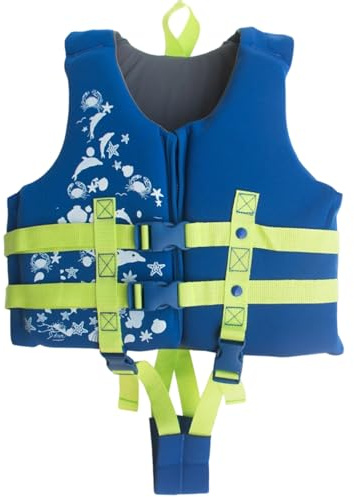 Kids Swim Vest Boys Girls Swimming Jacket Training Swimwear Boating Water Beach Outdoor Fishing Pool Toddler Children Teenager Comfy Adjustable Bikini Tankini (Blue, 7-10 Years)