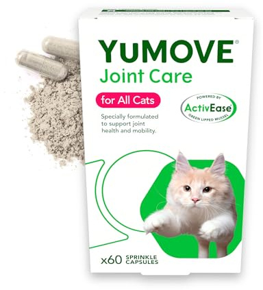YuMOVE Cat Joint Supplement for Joint Care & Joint Aid, with Glucosamine, Chondroitin & Green Lipped Mussel for Cats of All Ages & Breeds, 60 Capsules