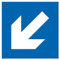 S40 Schild mit Pfeil nach unten links – 400 x 400 mm