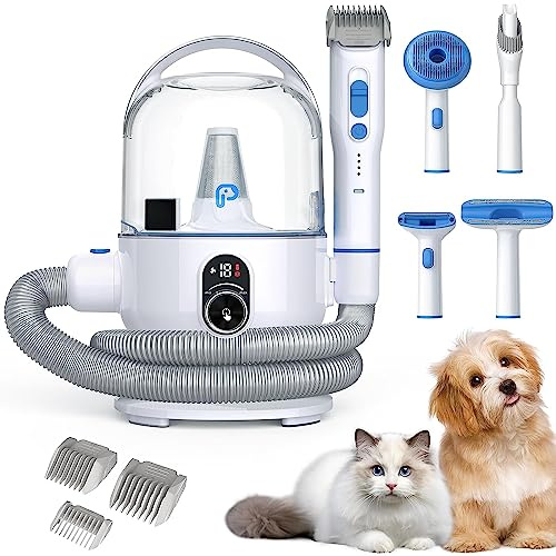 ACONEE Kit aspirapolvere per peli di cani e toelettatura del cane, 5 in 1, aspirazione sottovuoto per la toelettatura degli animali domestici, 99% peli di animali domestici, per cani e gatti, tazza di