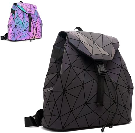 CAFINY Sac à main géométrique pour femme, sacs à main et sacs à main géométriques et sac à bandoulière holographique, Bp-04, Large, Sacs à dos-04