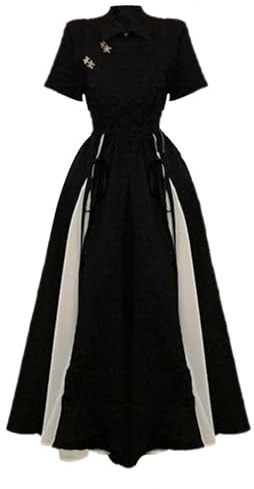 kowaku Vestido chino Cheongsam para mujer, vestido largo Qipao a Line Maxi vestido para citas, L
