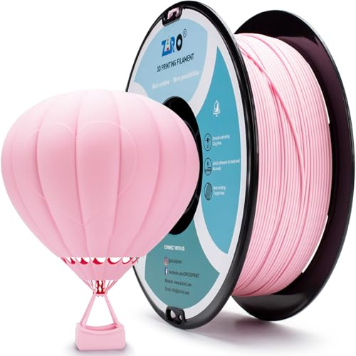 ZIRO Matt PLA Filament 1.75mm, Matt 3D Skrivar Filament, 1kg/2.2lb Spole | Pastellfärg Serien PLA, Hög Seghet, Måttnoggrannhet +/-0.03mm, Pastellrosa