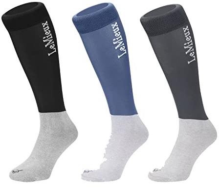 LeMieux Horse Riding Competition Socks - Twin Pack - Benetton Blue - M