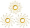 Wlicon 3 Pack Kristall Sunburst Wandspiegel Dekor Strass Spiegel Sunburst Wandspiegel Dekorative Home Hängende Wandkunst für Wohnzimmer Schlafzimmer Eingang (Gold, Sunburst)