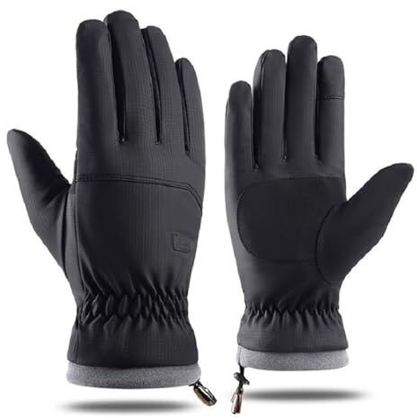 Guanti da sci invernali per uomo-donna, antiscivolo, in velluto, spessi, impermeabili, per touchscreen, freddi, taglia S/M