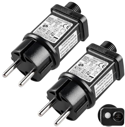 GOMETY 31V 6W Transformador LED Con Temporizador Y Función De Memoria, Adaptador Impermeable IP44 Para Interior Y Exterior, Iluminación Navideña, Cadenas De Luces Y Cortinas De Luces
