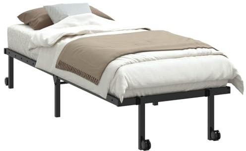 vidaXL Sängram utan madrass hopfällbar svart 80x200 cm stål