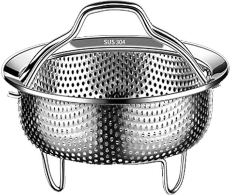 Steamer Basket - Steam Basket for Cooking | Pot Insert Steamer Basket Rice Washer | Pan Steamer Basket Strainer | Food Steamer Basket with Handle and Base Leg for Pressure Cookers