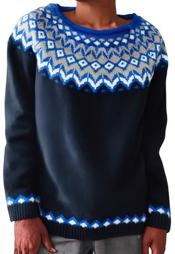 Pull Norvégien Pour Femme Pulls En Tricoté Vintage À Motif Hiver Chaud Pull Islandais Jacquard À Manches Longues Sweater Col Rond Chandail Décontracté Hauts Mohair Élégant Pullover Léger Tops