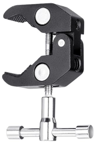 ZYOMVUN 1 Pièces Super Clamp Mount avec Adaptateur de Griffe à Rotule et Clamp, avec Clips Filetés 1/4 et 3/8 pour Flash, Trépied, Moniteur