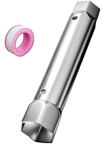 Tidevib Rohrschlüssel-Reparatur mit Doppelkopf-Steckschlüssel, Waschbeckenablaufmontage, 23–27 mm und 34–40 mm, Stahl, Silber