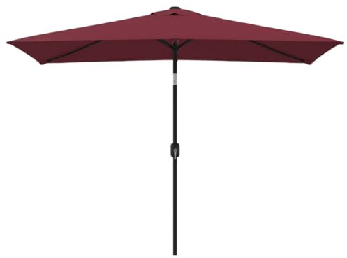 vidaXL Outdoor Parasol with Metal Pole 300x200cm Bordeaux Red Umbrella Shade