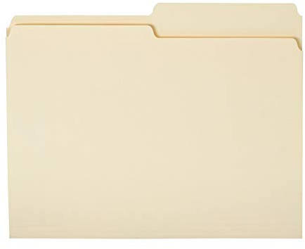 Amazon Basics Manila File Folders, Letter Size, 1/2 Tab in Left and Right Positions, 8.5 x 11, 36-Pack