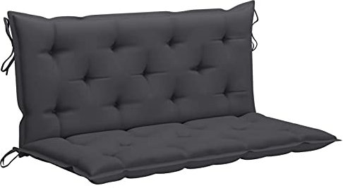 Tidyard dyna för hollywoodgunga, vadderad sittdyna, ryggkudde, sidokudde, sittdyna, stolkudde, trädgårdsgungkudde, sittdyna, bänkdyna, antracit, 120 cm tyg