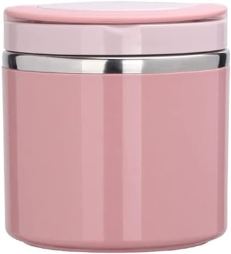 Termisk behållare för mat 630 ml/1 000 ml, varmhållningsbehållare med handtag, rostfritt stål termoskål med lock, termisk lunchlåda (rosa-1000 ml)