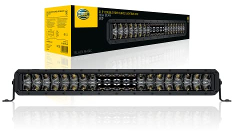 HELLA 1FJ 358 196-601 LED-Fernscheinwerfer - Black Magic Double Row Curved Lightbar 21.5 - 12/24V - 5880lm - doppelte Ausführung/gewölbt - Referenzzahl: 45 - Anbau/Schraubanschluss - ECE