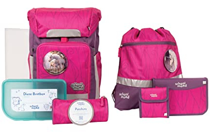 SCHOOL-MOOD Rebel mit LED Patchy Schulranzen-Set 8-teilig Luisa purpur