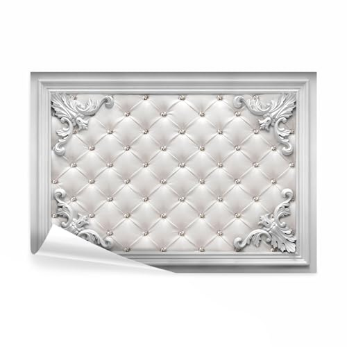 decomonkey Premium Fototapete Leder Delux 250x175 cm XL Tapete Fototapeten Vlies Tapeten Vliestapete Wandtapete moderne Wandbild Wand Schlafzimmer Wohnzimmer Diamant Ornament Textur