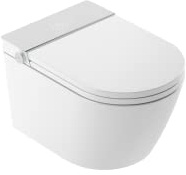 Mizubath - Wc sospeso intelligente | Sciacquone ad acqua con diversi massaggi | Asciugatura ad aria calda | Telecomando e pannello | Installazione a parete | Display bianco modello Rada