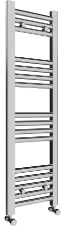 lauenberg 300x1000mm Towel Warmer Flat, Wall Mounted Chrome Plated Steel Bathroom Towel Rail Radiator, Suitable for Central Heating, Electric and Dual Fuel