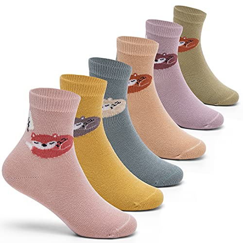 Chaussettes Sans Couture de Sport en Coton pour Enfant - Fantaisie Fille 27-30/8-10 Ans