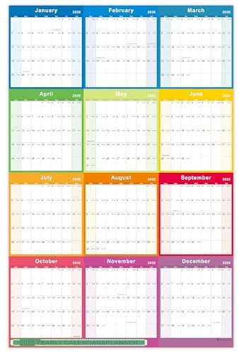 Vibrant Focus Calendario Anual De Pared 2025, 2025 Y Planificador Con Papel Grueso, Enero a Diciembre Tamaño Extragrande, 34.7 X