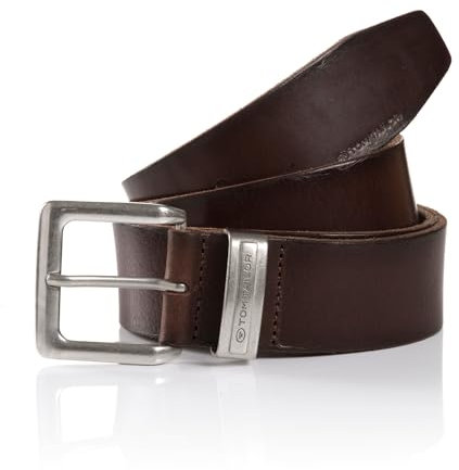 Tom Tailor Herren TTJACOB Gürtel, Dark Brown Uni, 105