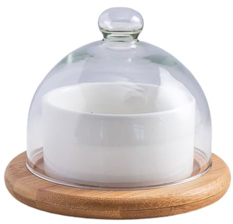 PRETYZOOM Satz Puddingschüssel mit Deckel süßigkeiten platte schälchen mit deckel runder Kuchenträger snackschale deckel Dropshipping einstellen Dessertbecher Kuchenform Damen Tablett Holz