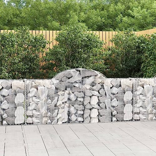 Gabion pour Pierre, Panier à Pierre Panier de Gabion Cage à Pierre Panier de gabions arqué 200x30x80/100 cm Fer galvanisé